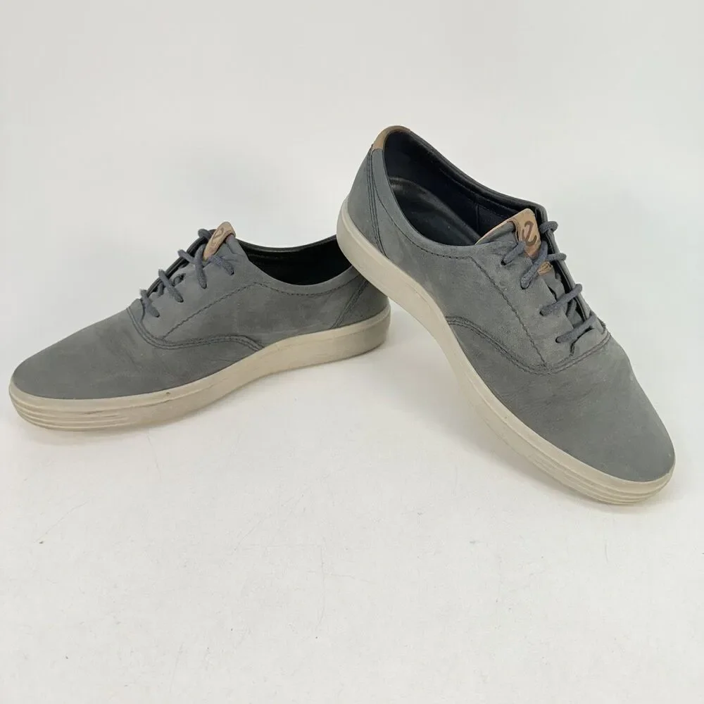 ECCO Shoes Mens 9 Soft 7 Casual Low Sneakers 44036402038 Gray Leather Lace Up